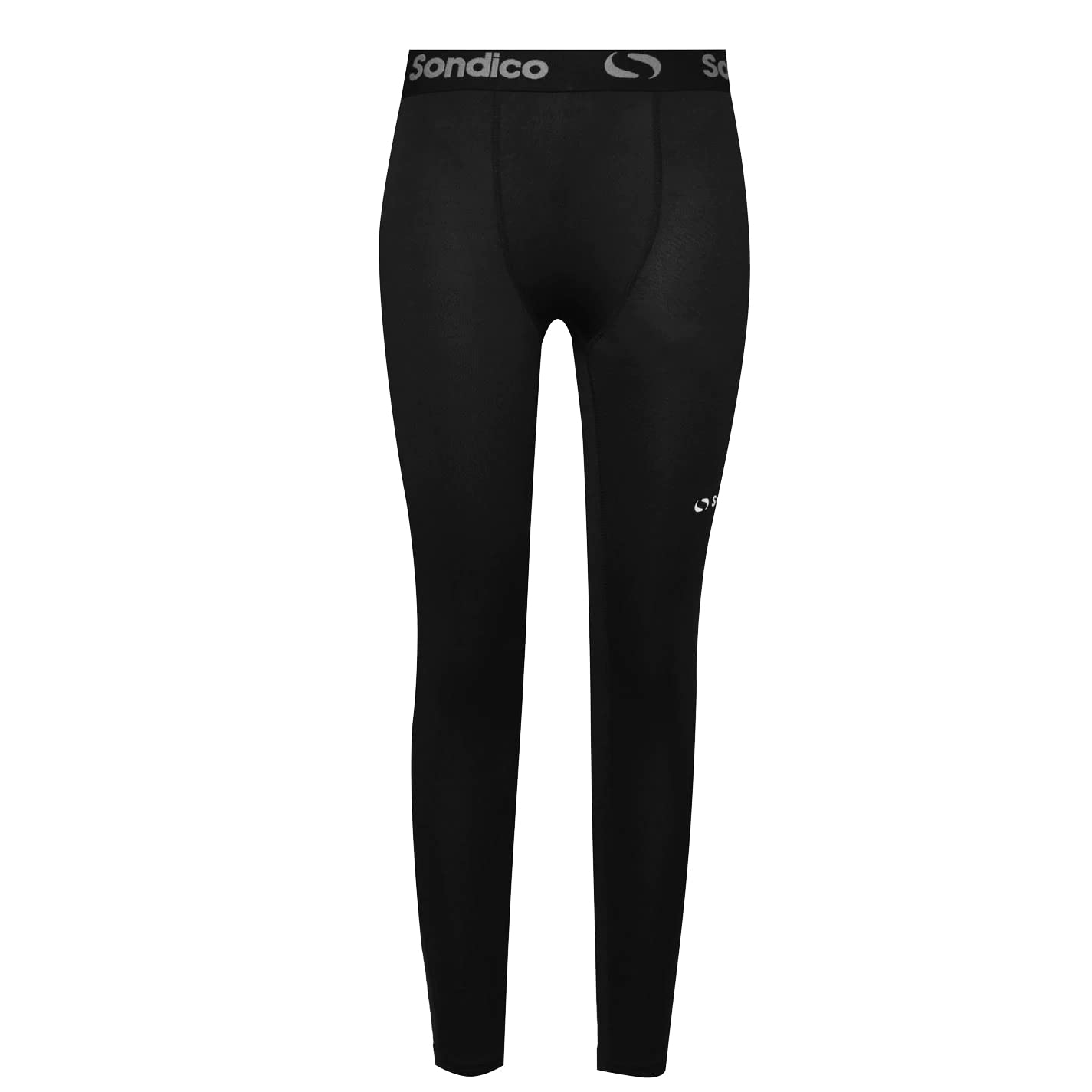 Sondico . Boys Core Baselayer Tights Elasticated Waistband Age 3-13 (Black, 7-8)