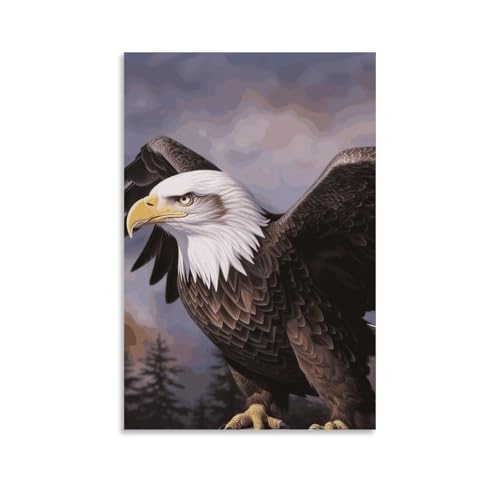 Toile aigle à tête blanche pour habiller un mur de salon vide et triste