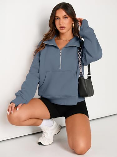Image of AUTOMET Womens Sweatshirts Half Zip Cropped Pullover Fleece Quarter Zipper Hoodies 2026 Fall Fashion Outfits Clothes