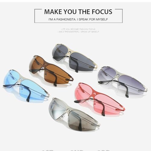 Fashion Punk Sports Sunglasses Men Women Luxury Half Frame Cat Eye Sun Glasses Uv4002