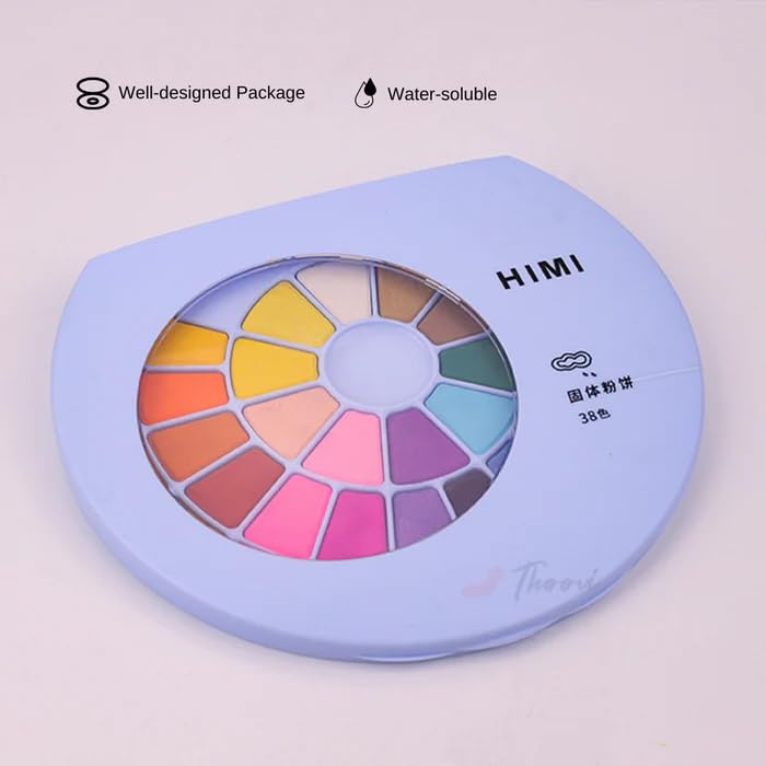 Image of THOOVI HIMI - Student edition - Solid Watercolour Painting Set - 38 Colors - Blue Case