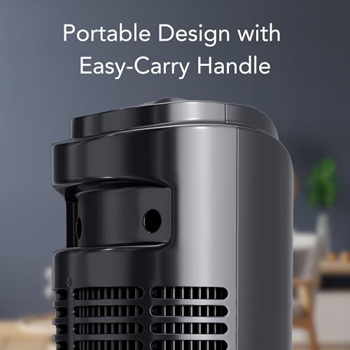 COMFORT ZONE 32" Oscillating Tower Fan with Bladeless Design - Black - Image 5
