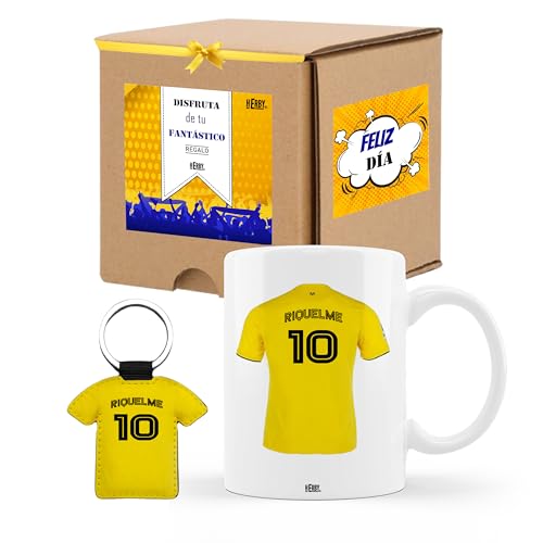 Taza del Villarreal personalizada con nombre y número más