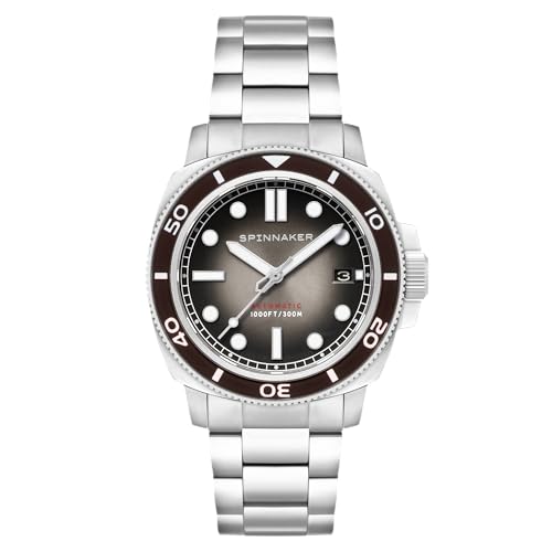 Spinnaker Men's 42mm Hull Diver Automatic Harvest Brown Watch with Solid Stainless Steel Bracelet SP-5088-44
