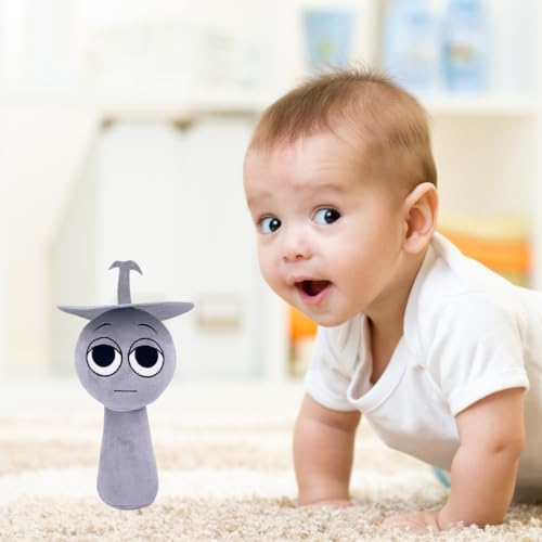 Image of Customized Text Grey Top Cap Sprunki Plush Toys