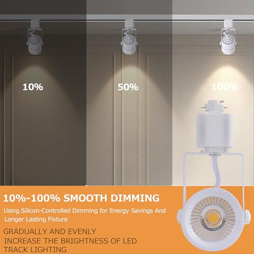 Vayannksun 8PACKDIMMERHTYPE3000K8W1000LM 10W H Track Lighting Heads Dimmable Led Track Light Head Replacement Fixtures Bright 3000K Warm White Ceiling Spotlight thumb #1