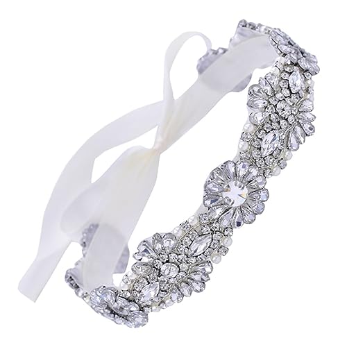 Ceintures de robe de mariée avec strass brodé pour style chic