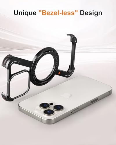 Coque iPhone 16 Pro sans cadre antichoc béquille rotative noire