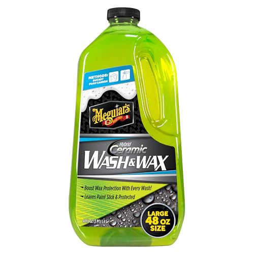 Meguiar’s Hybrid Ceramic Wash & Wax – Sophisticated Car Wash Gently Cleans and Adds Shine and Slickness While Boosting Paint with Hybrid Ceramic Wax and Extreme Water Beading – 48oz