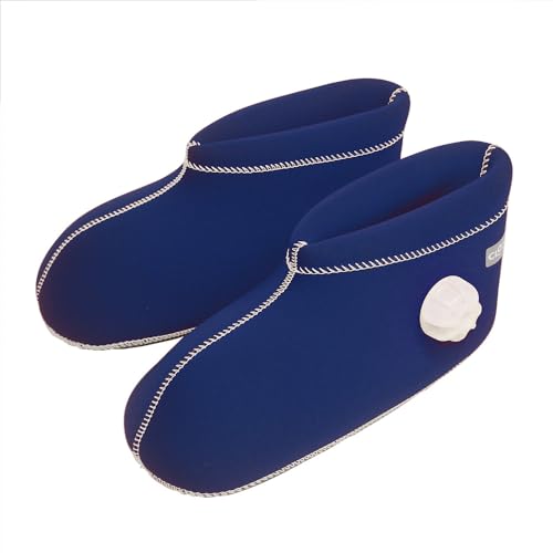 やわらか 湯たんぽ 足用 ショートタイプ クロッツ 履 く湯たんぽ 全身がポカポカに 節電に効果大 (ネイビーSサイズ)