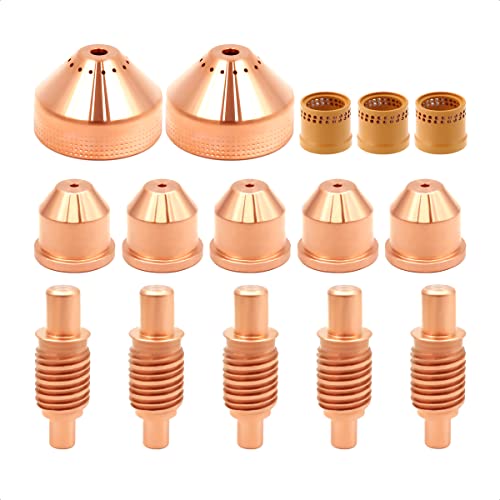 PLAXCON LC125M 125A Tip BK14300-11 Electrode BK14300-1 Swirl BK14300-13 Shield BK14300-4 Fit Lincoln LC125M Torch Flexcut 125 Cutter Consumables 15 pièces