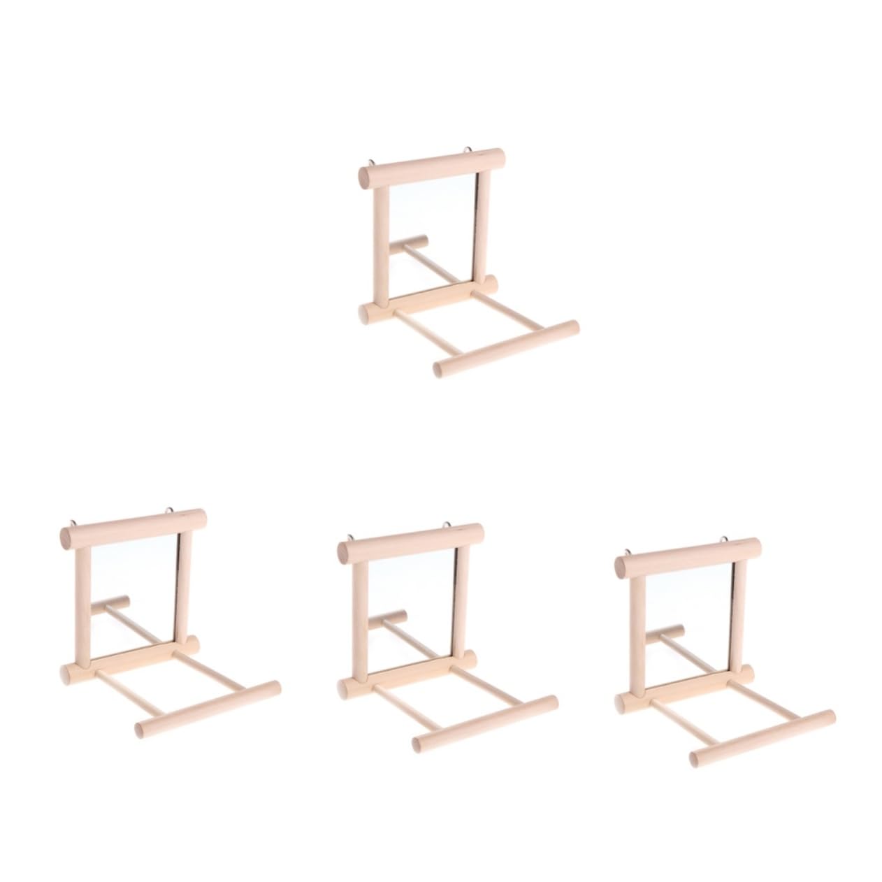 BESPORTBLE 4 Pezzi Giocattoli Per Gabbia Per Pappagalli Altalena Per Uccelli Specchio Parrocchetto Fringuello Calopsitta Supporto Per Gabbia Per Uccelli