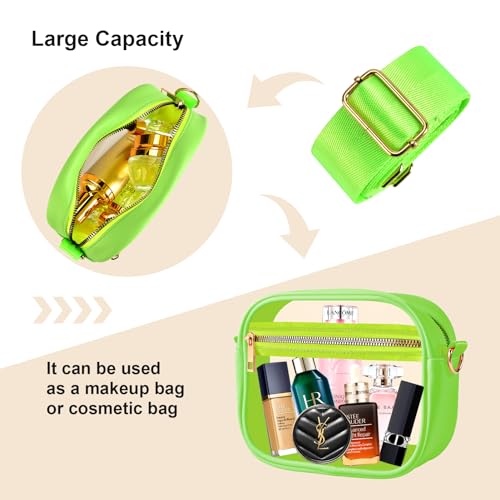Image of Fibrdoo Clear Bag Stadium Approved, Leather Clear Crossbody Purse Bag for Concerts Sports Events Festivals