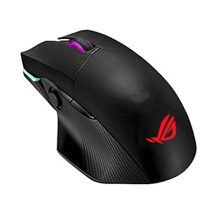 ASUS ROG Chakram kabellose Gaming Maus (2,4 GHz, Bluetooth, kabelgebunden über USB, 16.000 dpi, programmierbarer…