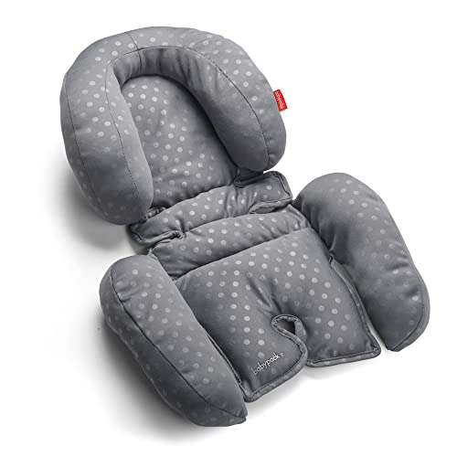 BABYPACK - Cojín Reductor Duo - para bebé, Universal para Silla Coche, cucos y Sillas de Paseo - Gris - Dos Piezas (colchoneta y Almohadilla para la Cabeza)