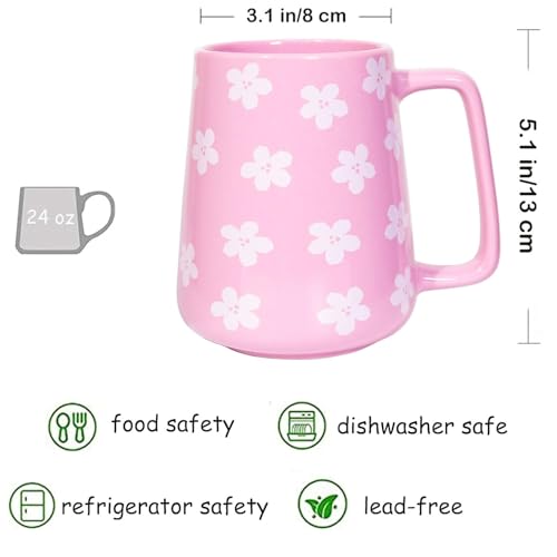 Taza de cerámica 24 oz café leche té morada miniatura 2