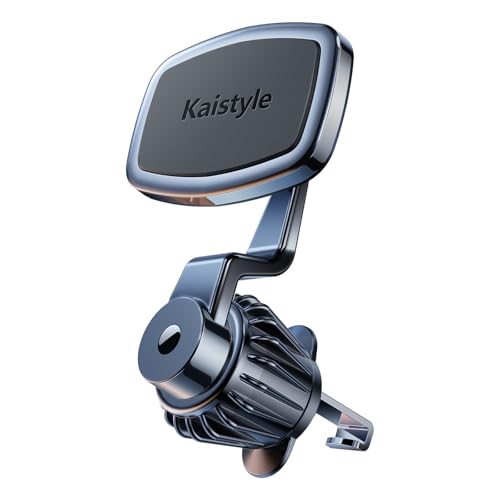 Kaistyle 車載ホルダー マグネット 車載スマホホルダー 車用 携帯電話用ホルダー ６個磁石 超強磁力 車 エアコン 吹き出し口用 スマホスタンド 360度回転 携帯ホルダー 車 iPhone/Huawei/LG/Xiaomi/Samsung/SHARP/Moto/Sony/Google Pixelなどに対応 幅さ1cm-2.5cmのエアコン吹き出し口のブレードのみに適応