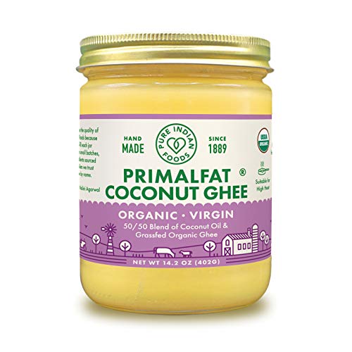 Pure Indian Foods PRIMALFAT Coconut Ghee 14.2 oz, Virgin & Certified Organic
