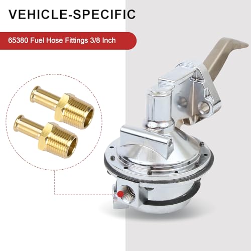 Image of 65380 Fuel Hose Fittings for Holley 12-289-11 and 350 SBC Fuel Pump for Holley 12-803 Bypass Pressure Regulator for Ford Mustang 289 3 /8 Inch NPT to 3 /8 Inch Barb