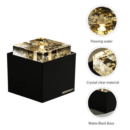 Image of 7.09'' Indoor Tabletop Water Fountain with LED Light, Crystal Water Feature