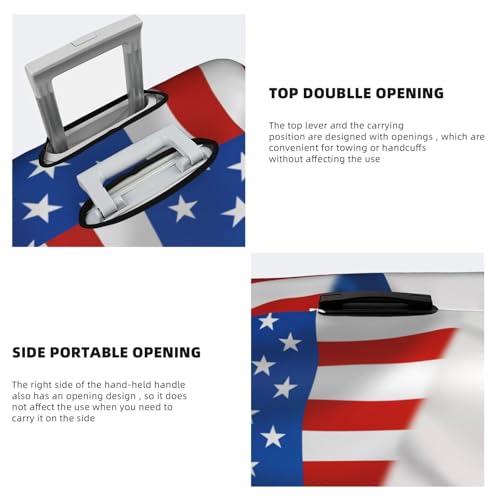 Travel Luggage Cover America Flag And France French Flag Fashion Washable Baggage Suitcase Protector Fit For Luggage Small4