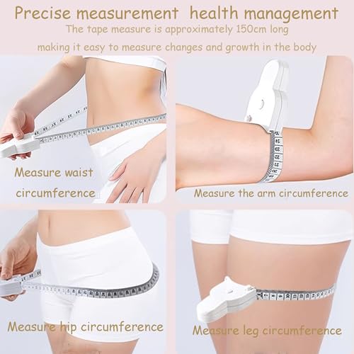 Image of Measuring Tape for Body Measurements, 60 Inch 3D Measuring Tape, Arms Chest Thighs or Waist Tape for Personal Trainer (White)