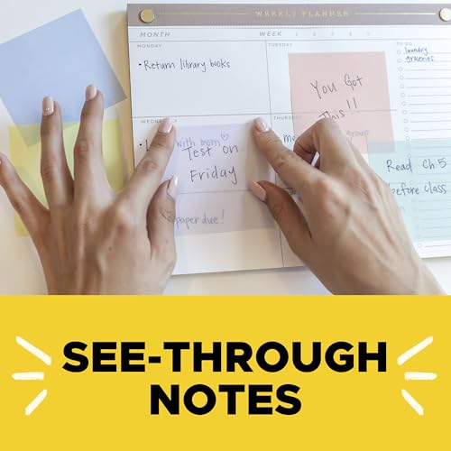 Post-it Transparent Notes, 2.8 x 2.8 in, Pastels, 2 Pads - image 3