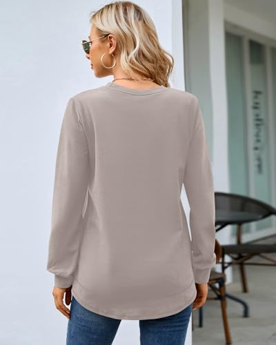 Image of MOLERANI Sweatshirts for Women Casual Long Sleeve Crewneck Shirt Tunic Tops | Pullovers, Soft Lightweight Warm Fabric, Loose Fit, Fall Winter Trendy Clothes, Daily Wear, Workout, Outdoor Outfits