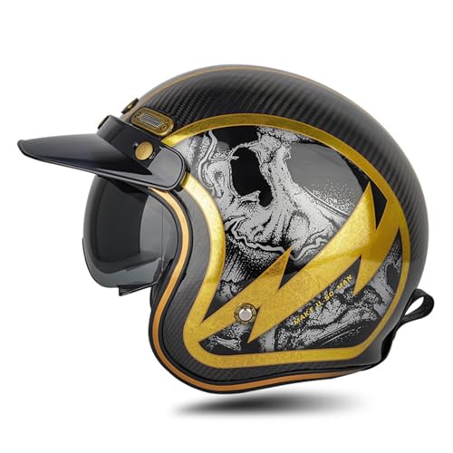 Casque de moto jet vintage réglable pour éliminer la chaleur