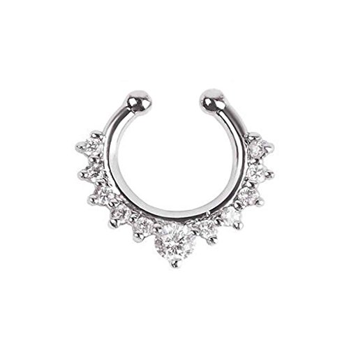 Gankmachine Cristal de Las Mujeres Nariz Falsa Hoop Anillo Punk Clip de la Nariz Ventana de la Nariz Chica del aro de la Nariz de la joyería del aro del Cuerpo del Anillo Piercing # 1