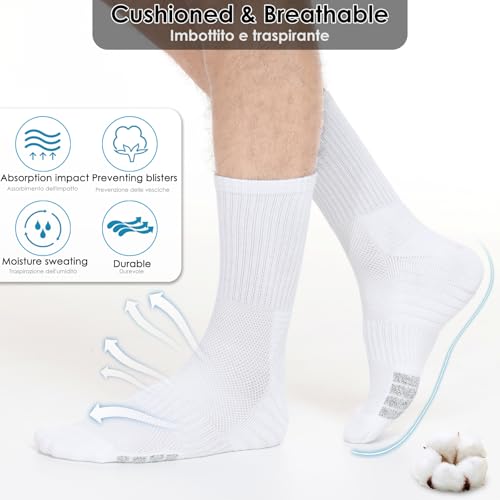 6-Pair Cushion Sports Socks Men Women Running Sock Breathable Anti-blister Tennis Hiking Cycling Basketball4
