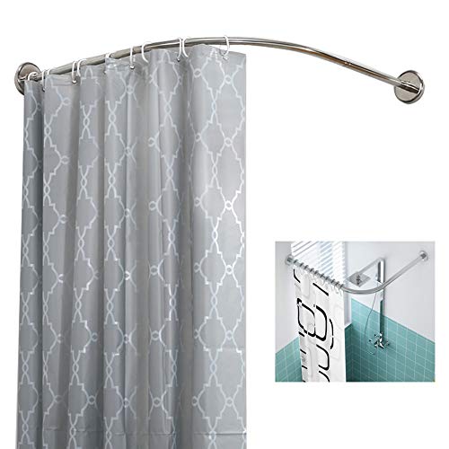 Barre de rideau de douche en forme de L extensible modèle B