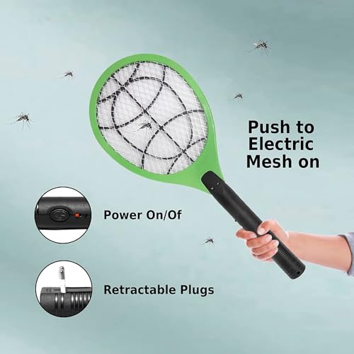 Image of Ephemeral Swatter Anti Mosquito Fly Repellent Bug Insect Repeller Pest Racket Trap Home Tool : RandomColor (Double Racket)