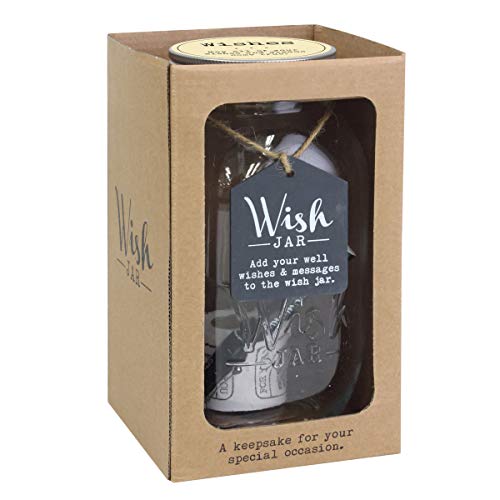 TOP SHELF Everyday Wish Jar Kit with 100 Tickets, Pen, and Decorative Lid, Clear