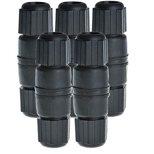 Anmbest 5PCS M25AP2 RJ45 Waterproof Cat5/5e 8P8C Connector IP67 Ethernet LAN Cable Connector Double Head Outdoor LAN Coupler Adapter Female to Female