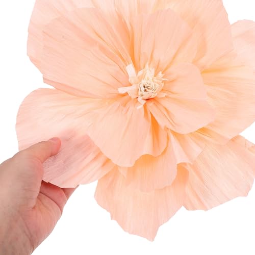Flores artificiales de papel crepé 3D para tapar imperfecciones en paredes de salones de celebraciones 6