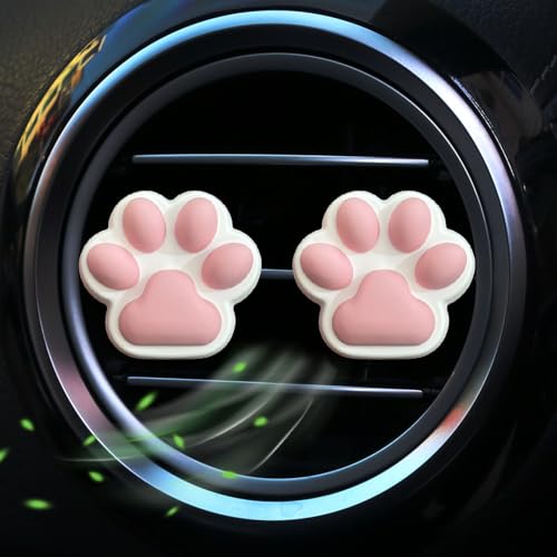 Image of Dog Paw Air Fresheners Car Diffuser Vent Clip, Car Decoration, Cute Interior Accessories for Women, Automotive Air Fresheners, Decorations (Pink, 1)