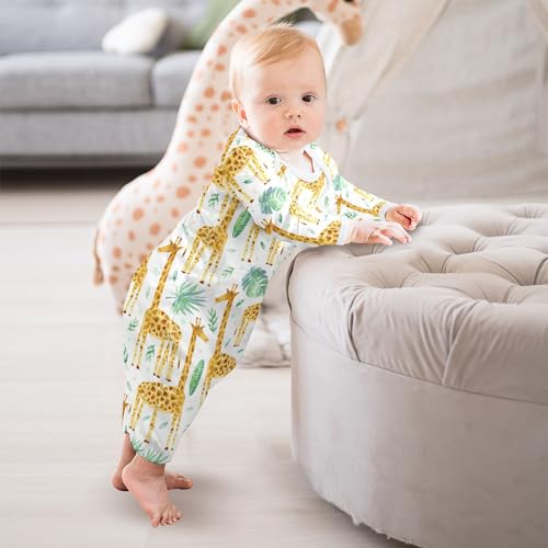 Newborn Gown Baby Nightdress Soft Long Sleeve Baby Sleeper Gowns for Easier Diaper Changing Cotton Baby Pajamas,3M4