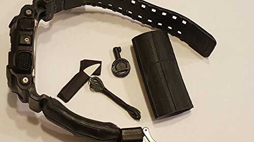 Tactical Anti-Kidnapping watchband kit, with re-usable key, scalpel blade, kevlar survival cord saw, and ranger band.