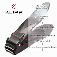 Nagelknipser für Männer mit Auffangbehälter - KLIPP Rasiermesserscharf Selbstsammelnde Nagelschneider mit ergonomischem Hebel halten Fingernägel und Fußnägel tadellos gepflegt - inkl. Ziplockbeutel – Ansicht 7