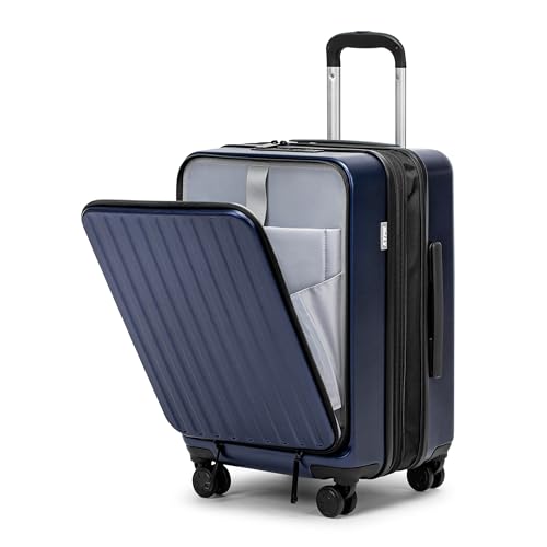 KYME Hardside Carry On Luggage Airline Approved with Laptop Compartment (Blue, Carry-On 20 Inch)