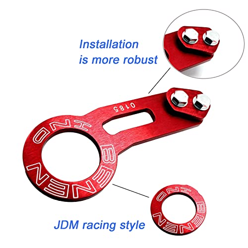 Aulesse Jdm Car Accessories Tow Hook Kit For Universal Car Auto Aluminum Rear Towing Hook （Red Tow Hook） #TOP2
