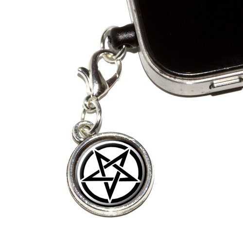 Pentagram - Pentangle Star Wiccan Witch Universal Fit 3.5mm Earphone Headset Jack Charm Anti-Dust Plug fits Mobile Cell Phone iPhone iPod iPad Galaxy