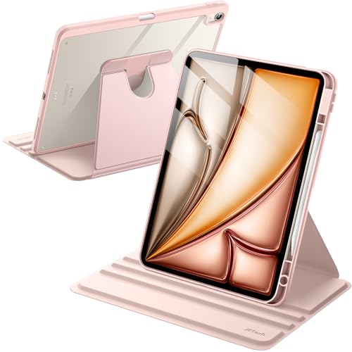 JETech Coque Rotatif pour iPad Air 13 Pouces M4/M3/M2 (2026/2025/2024) avec Porte-Pencil, Étui Housse de Support de Protection Rotatif à 360 Degrés Dos...