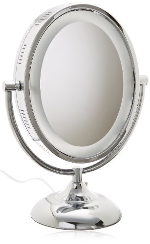 Jerdon HL958C 8Inch Oval Halo Lighted Vanity Mirror with 8x Magnification Finish, chrome, 1 Count