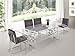 Meridian Furniture Alexis Glass and Metal Dining Table in Chrome