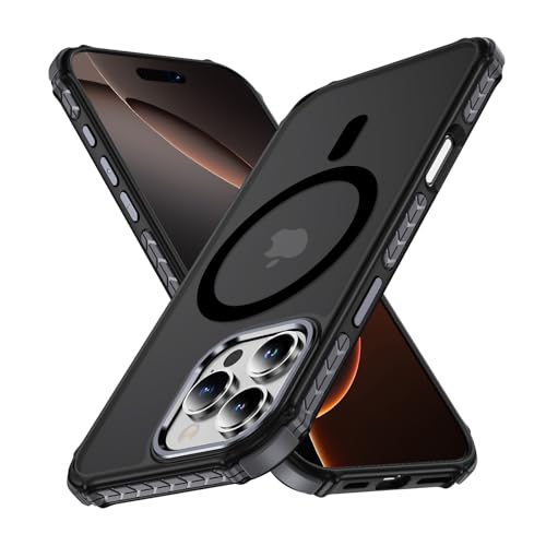 PinLiSheng iPhone 16 Pro �P�[�X MagSafe �Ή����C�����X�[�d �ϏՌ� �}�b�g������ TPU+PC �J�o�[ �ČRMIL�K�i �A�C�t�H��16 Pro �Ռ��z�� �X�g���b�v�z�[���t�� �g�уX�}�z�P�[�X (�_�[�N�O���[, iPhon
