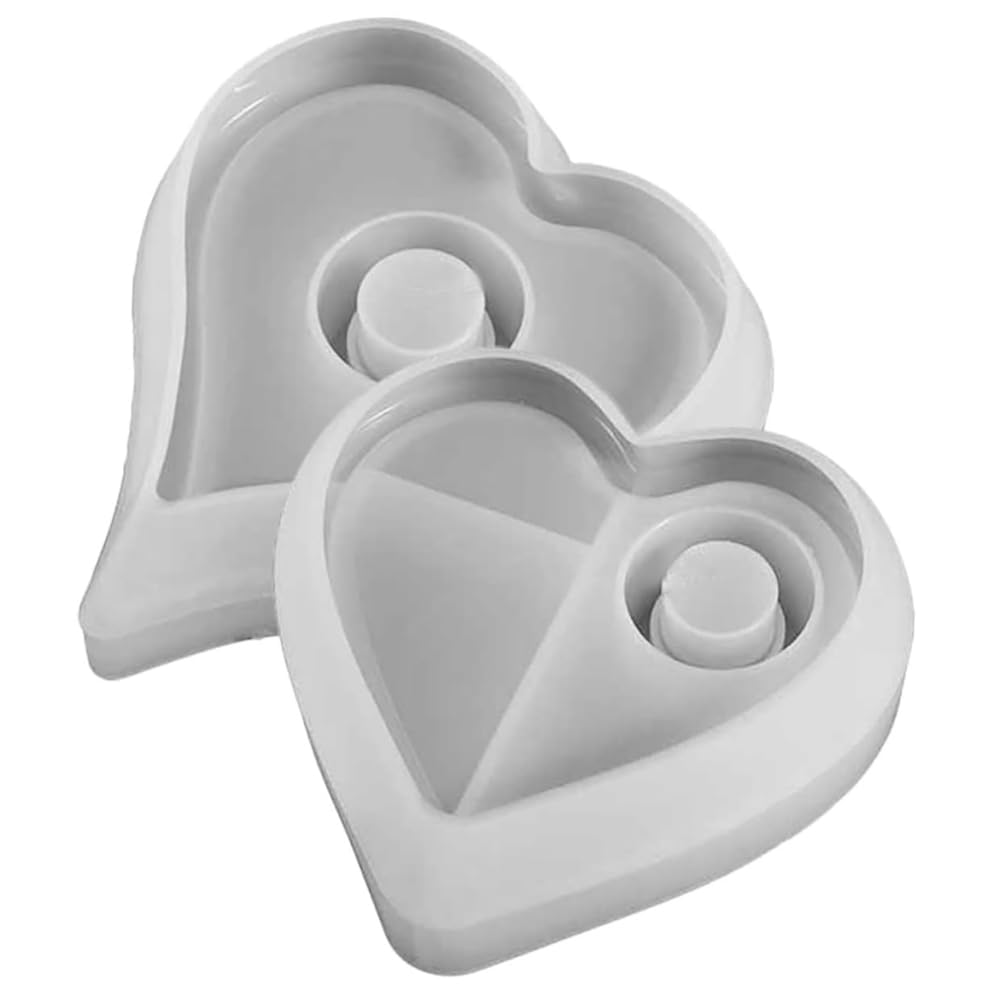 Aundhegrtt Easy to Use 2pcs Silicone Candle Holder Molds Heart-Shaped Candlestick Molds for Crafts for Home Decoration