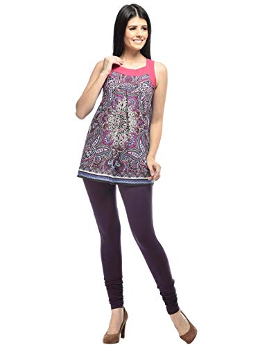 Image of Frenchtrendz Women's Cotton Spandex Stretchable Mid Rise Slim Fit Churidar Leggings Pull On