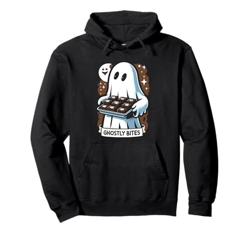 Ghostly Bites Ghost Brownie Halloween Baking Bread Baker Pullover Hoodie